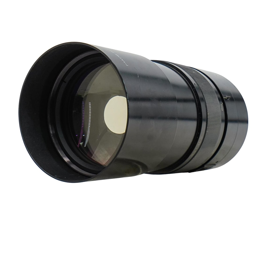 Maksutov Telescope Photography Lens: DESCRIPTION: Maksutov MC MTO-11CA lens. Marked 10/1000, 891465, Made in USSR. Used for long-distance photography. CIRCA: 20th century ORIGIN: Russia DIMENSIONS: H: 10.5" D: 5" CONDITION: Minor wear Un