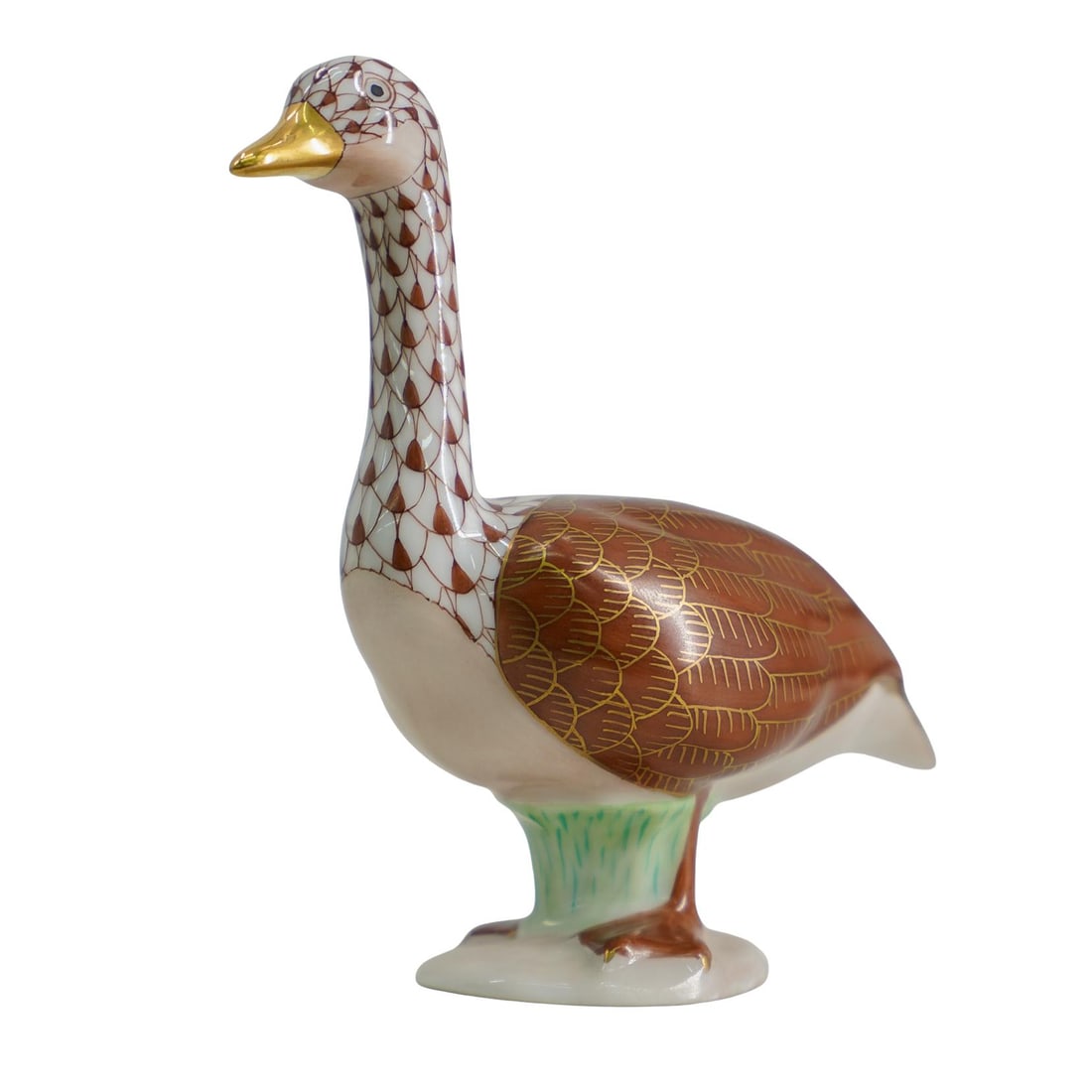 Herend Porcelain "Canada Goose" Fishnet Figurine (1 of 6)