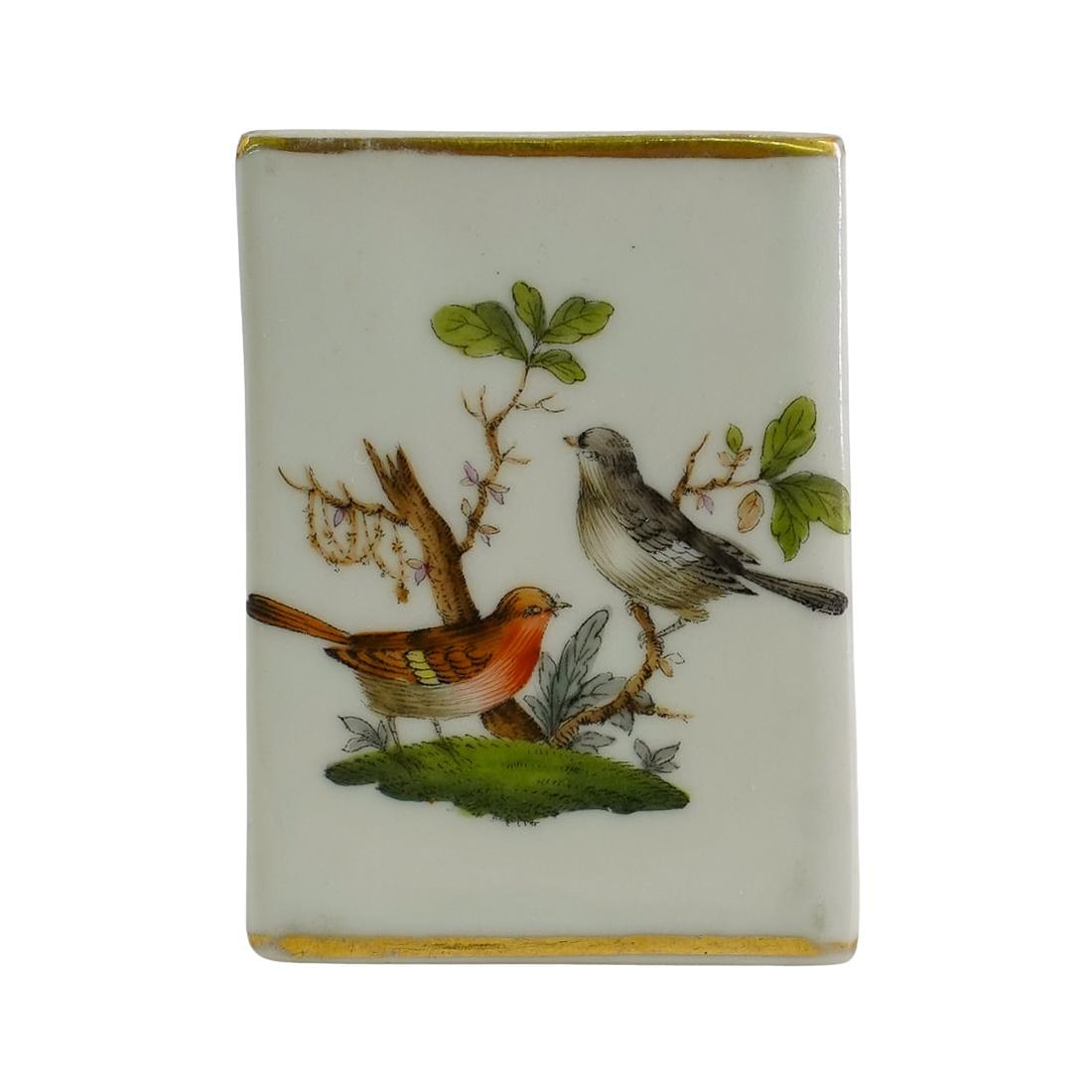 Herend Porcelain "Rothschild Bird" Match Box Holder (1 of 5)