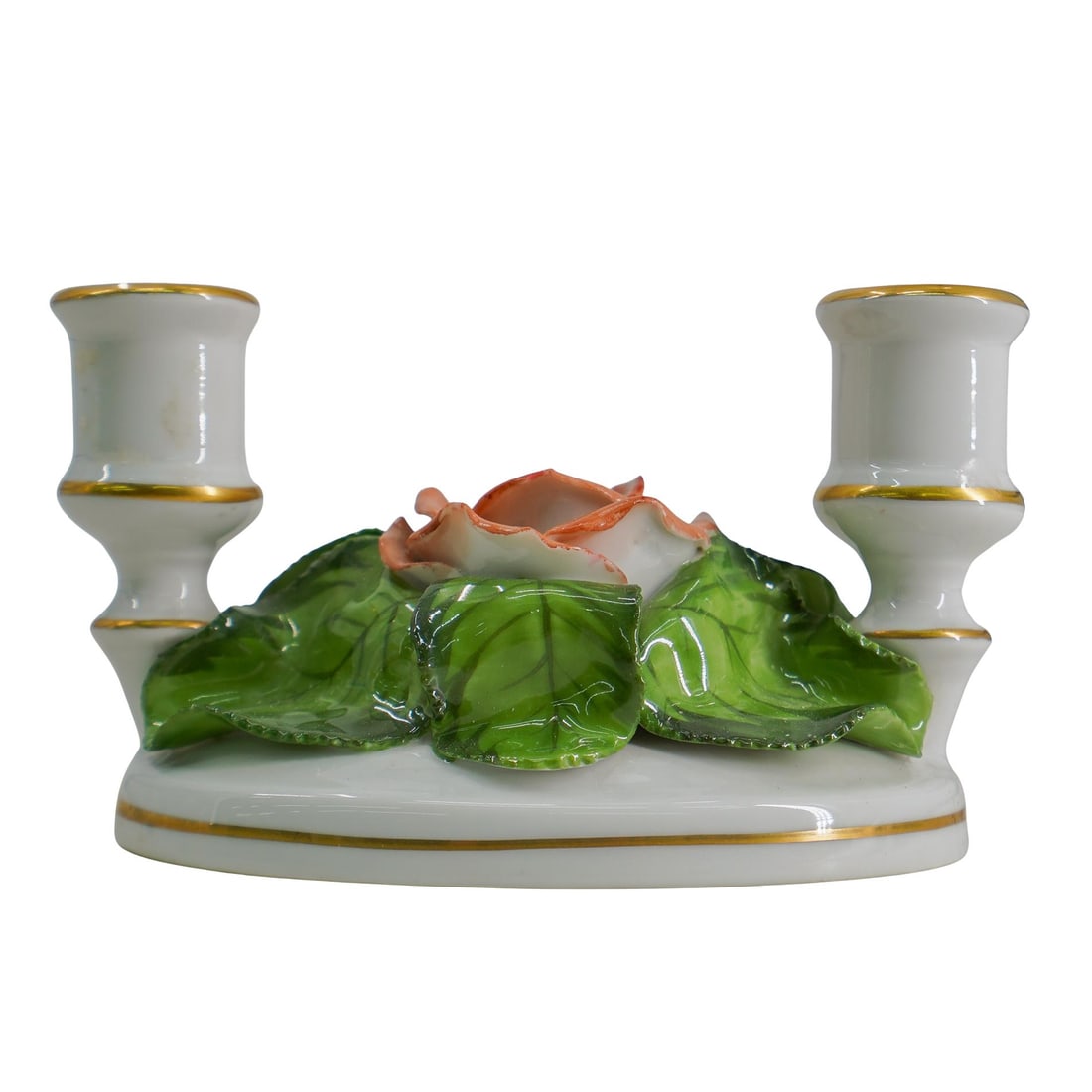 Herend Porcelain Double Light Candlestick (1 of 7)