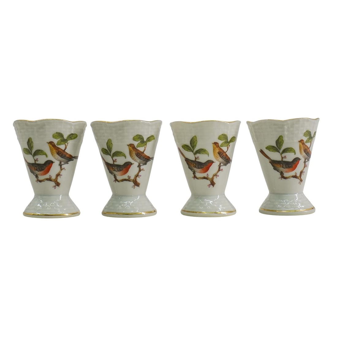 (4 Pc) Herend Porcelain "Rothschild Bird" Small Liquor Footed Cups (1 of 5)