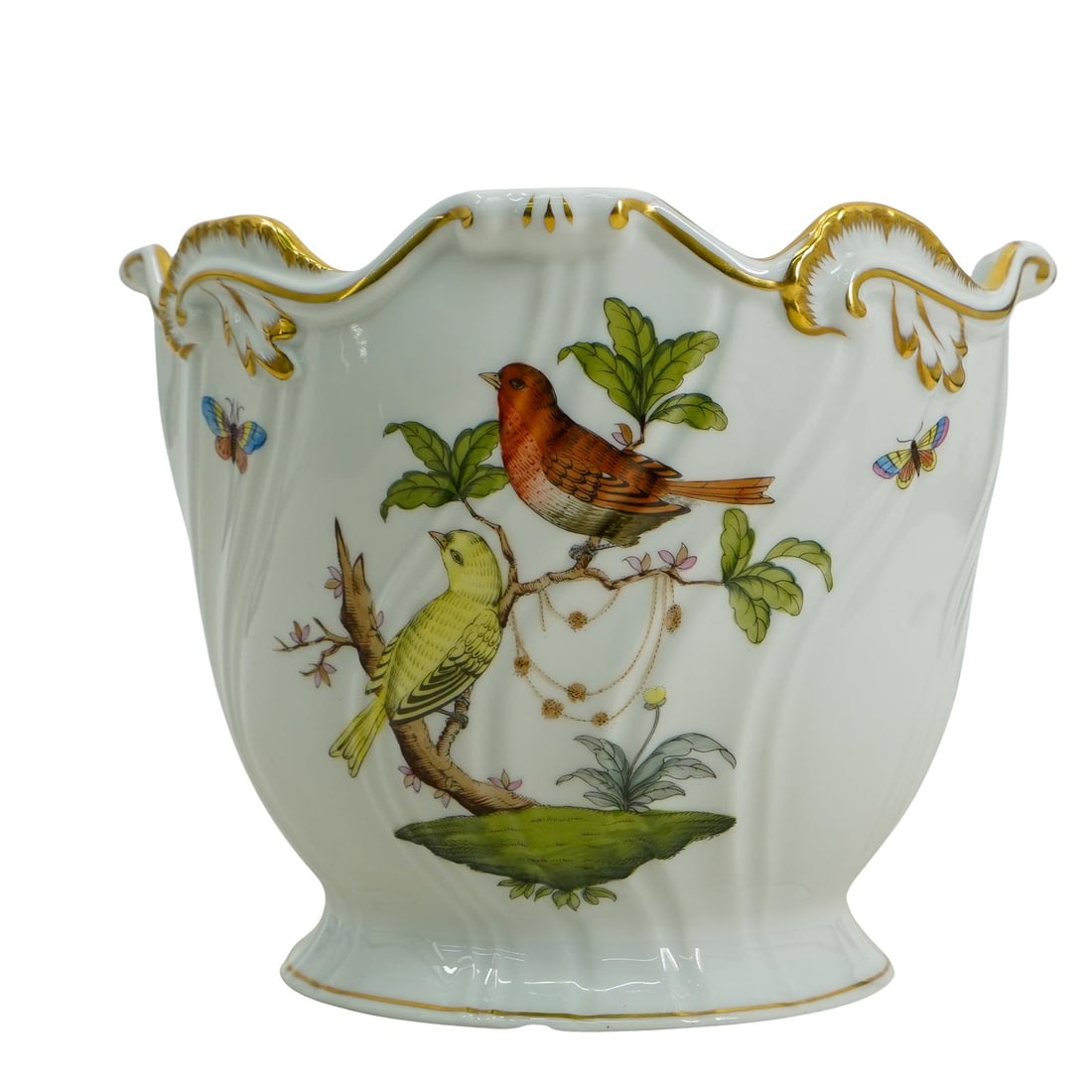 Herend Porcelain "Rothschild Bird" 6" Cachepot (1 of 5)
