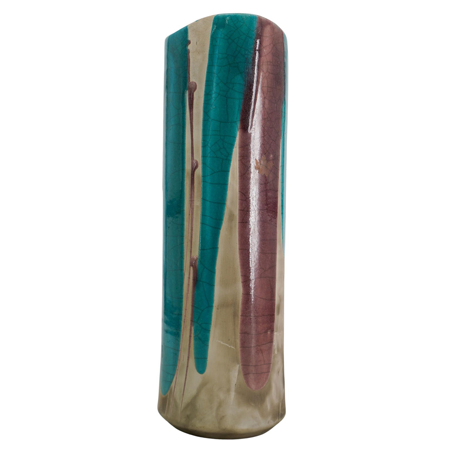 Evans Raku Large Cylindrical Ceramic Vase (1 of 5)