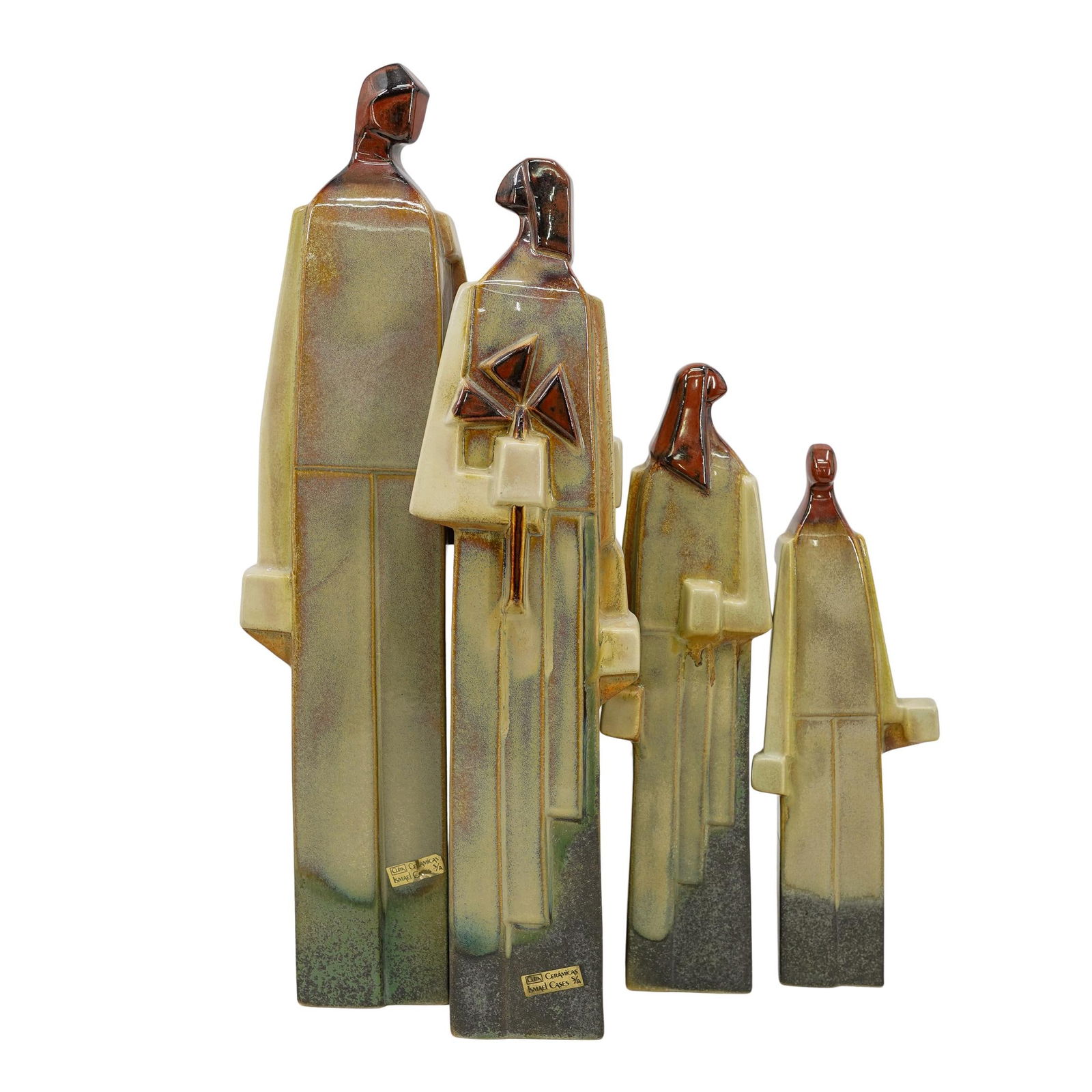 (4 pcs) A Family of Four Ceramic Figurines, Cuita Spain by Ismael Cases (1 of 6)