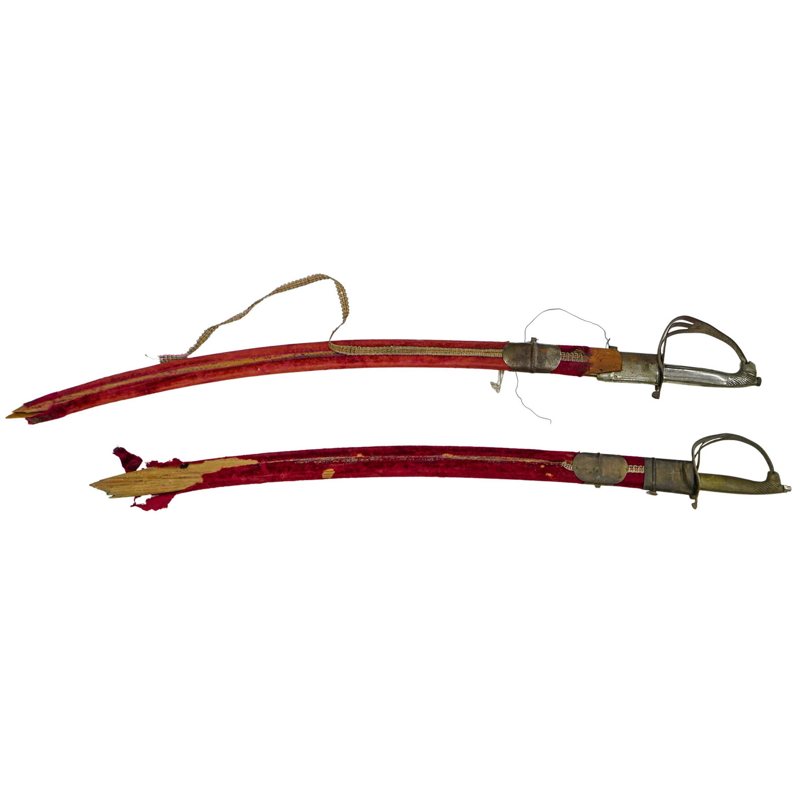 (2 pcs) Shamshir Ceremonial/Calvary Swords in Velvet Sheaths (1 of 18)