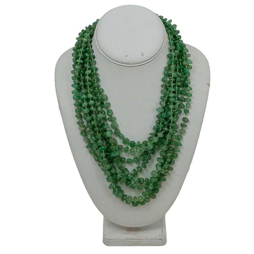 Beaded Jade Necklace with Toggle Clasp (1 of 6)