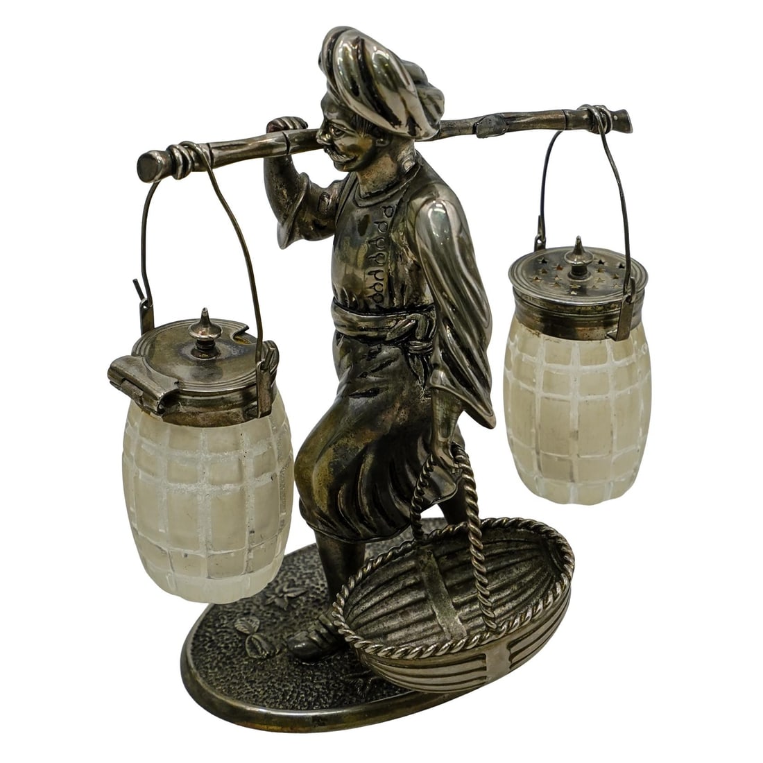 Silver Plated Salt & Pepper Condiment Caddy (1 of 9)