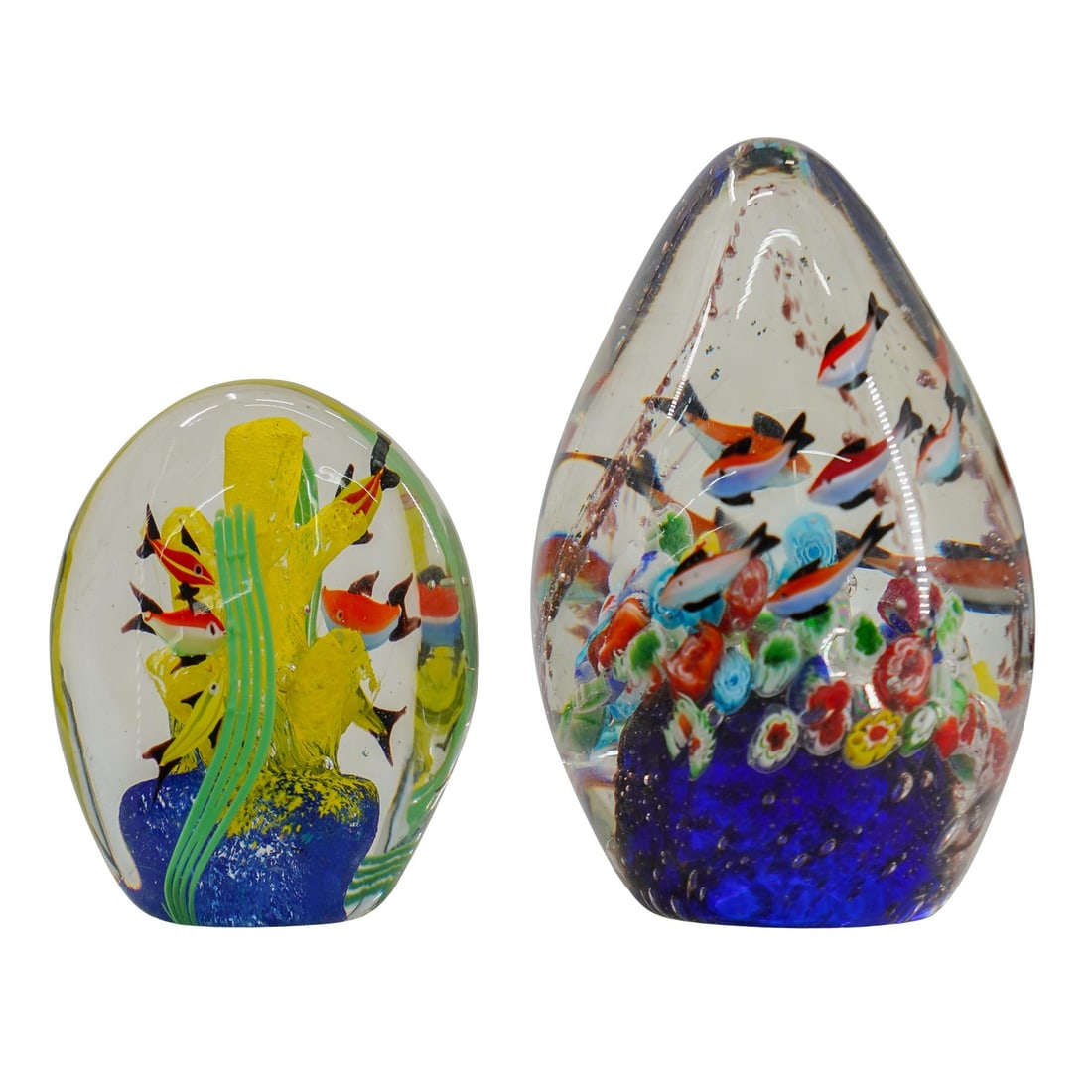 (2 pcs) Murano Glass Aquarium Paperweights (1 of 5)