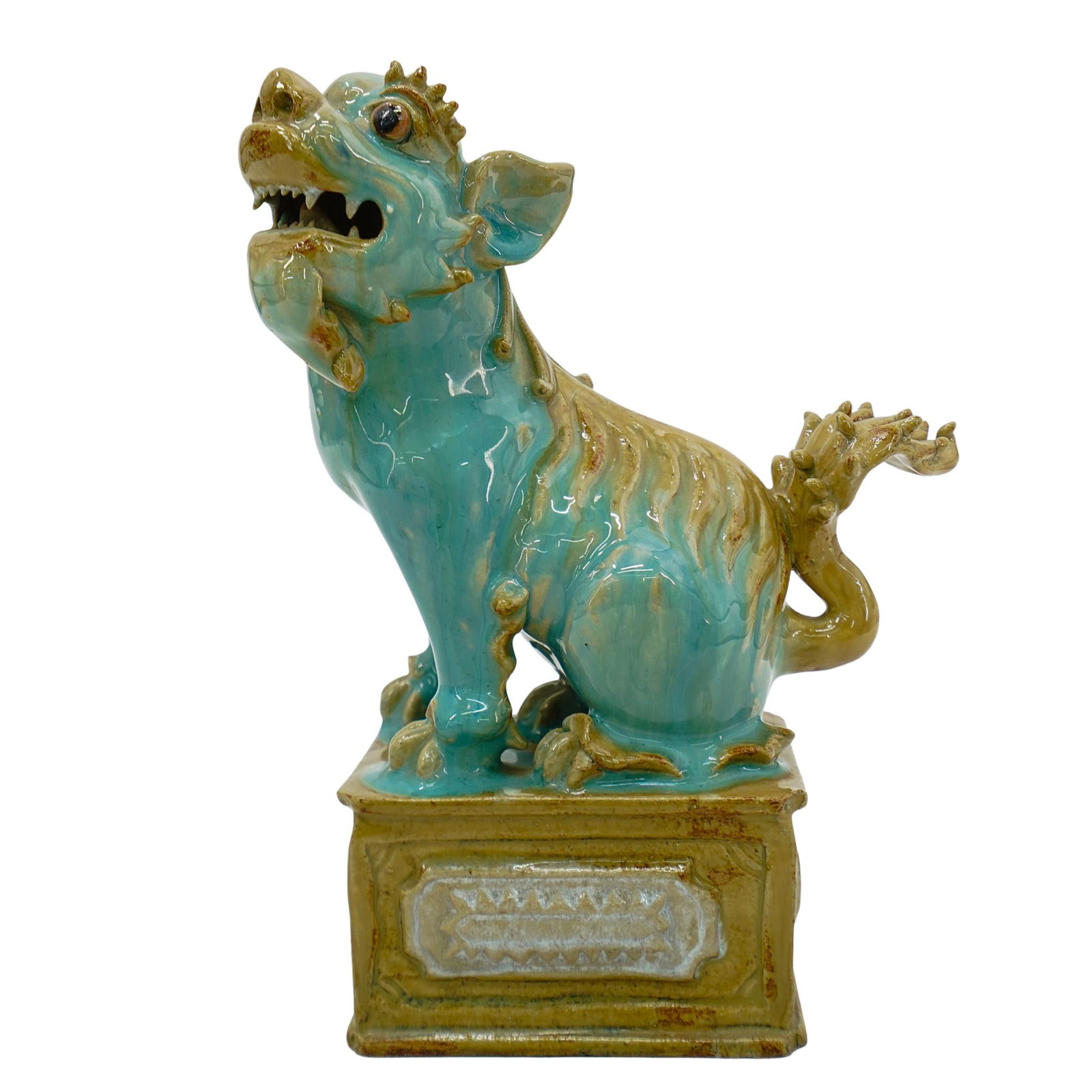 Antique Chinese Glazed Porcelain Foo Dog Statue (1 of 6)