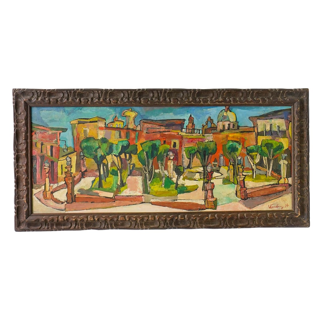 Att. Erwin Wending Expressionist Semi-Abstract Landscape Painting (1957) (1 of 5)