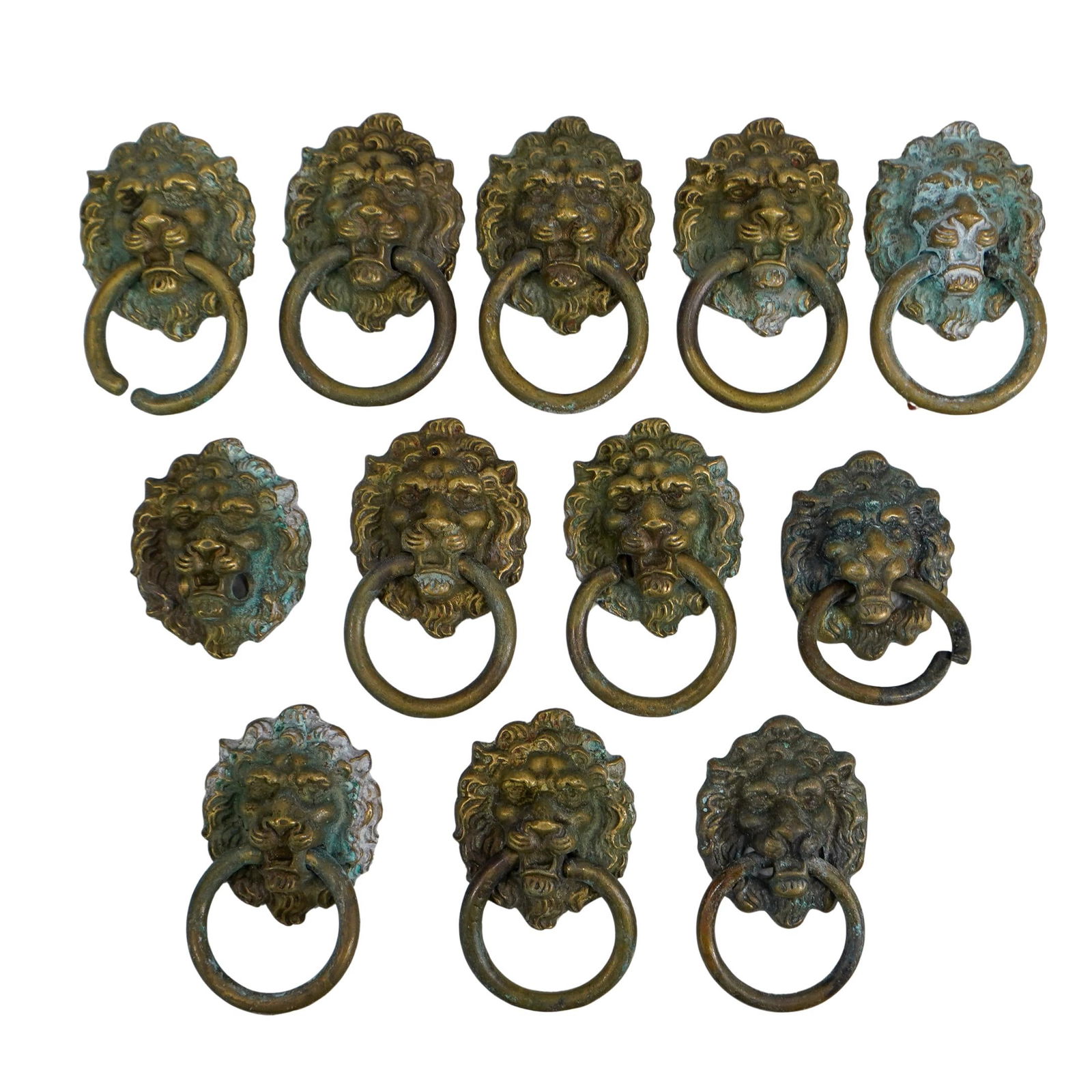 (12 pcs) Brass Hickory Hardware Lion Head Hardware/Dresser Pulls (1 of 6)