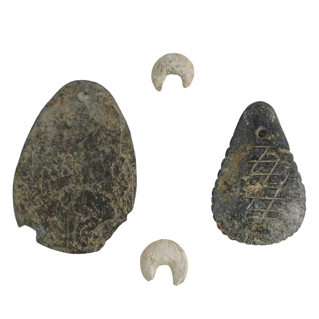 Native Western United States Stone Pendants and Crescents (1 of 5)