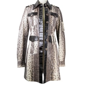Dolce & Gabbana Designer Snake & Alligator Trench Coat