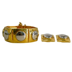 (3 Pc) Gucci Gold & Silver Plated Jewelry Set