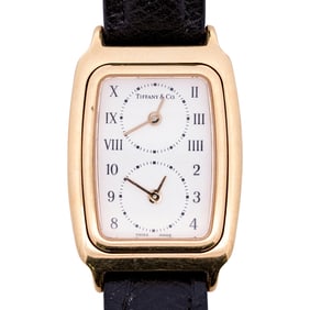 Vintage Tiffany & Co. 18k Gold Dual Time Zone Watch