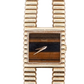 Piaget Emperador 18k Gold & Tiger Eye Watch