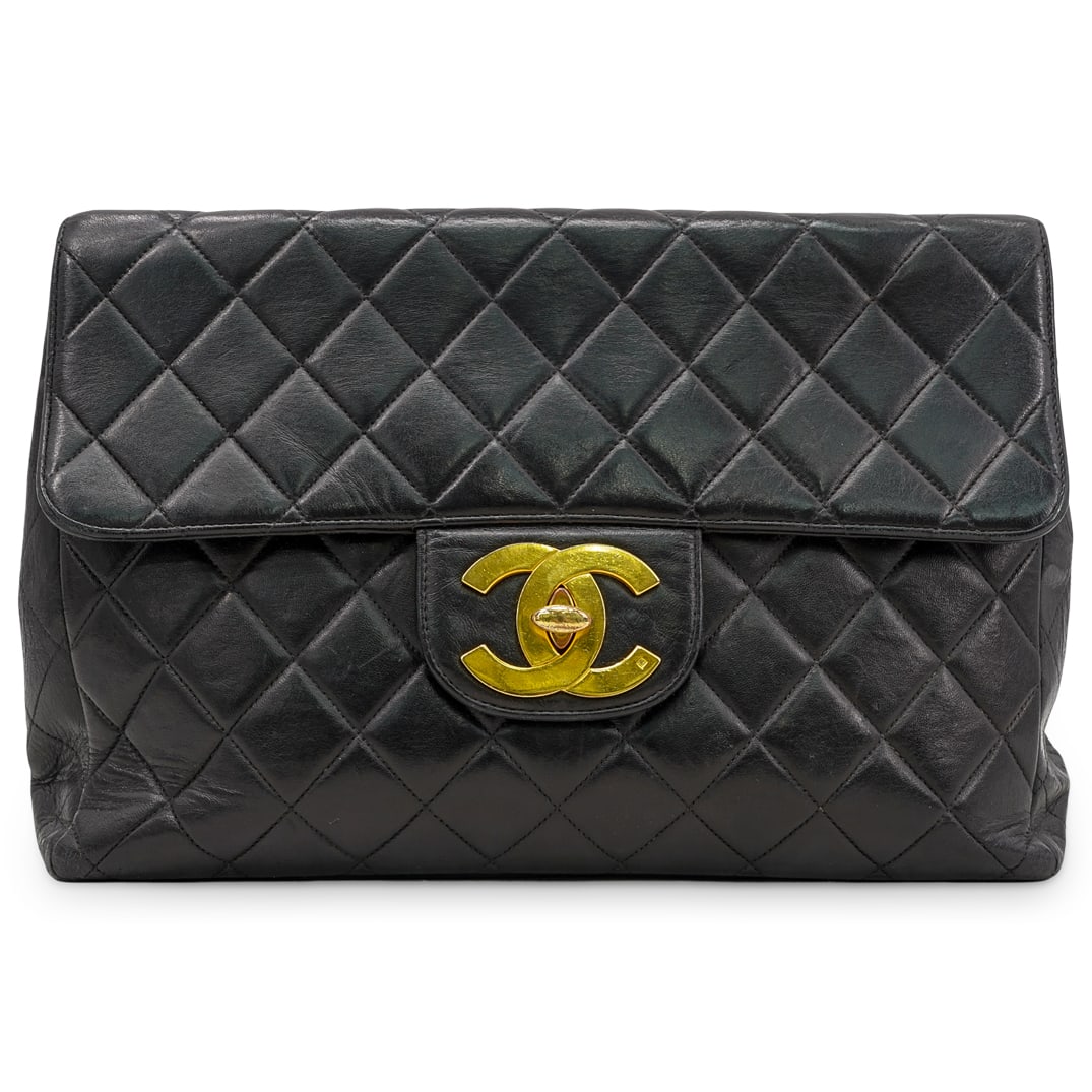 Chanel Lambskin Quilted XL Jumbo Single Flap Black (1 of 13)