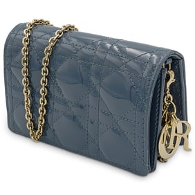 Christian Dior Patent Cannage Nano Lady Dior Pouch