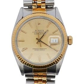 Rolex Datejust Two Tone Stainless Steel Watch