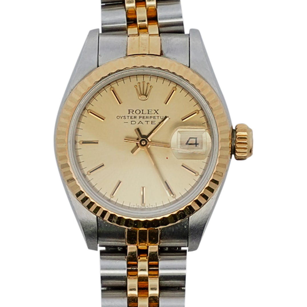 Rolex 18k Gold & Stainless Steel Oyster Perpetual Datejust Ladies Watch (1 of 6)