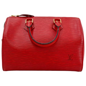 Louis Vuitton Epi Speedy 25 Castillan Red
