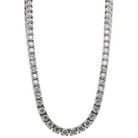 14k White Gold and 28 ct Diamond Tennis Necklace