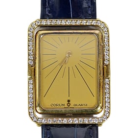 Rare Vintage Corum 18k Gold and Diamond Reversible Watch