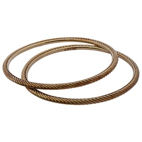 David Yurman 18k Gold Cable Bangle Bracelets