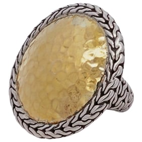 John Hardy Sterling Silver & 22k Gold Ring