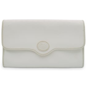 Vintage Gucci Monogram White Clutch