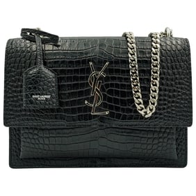 Saint Laurent Sunset Croc Crossbody Bag