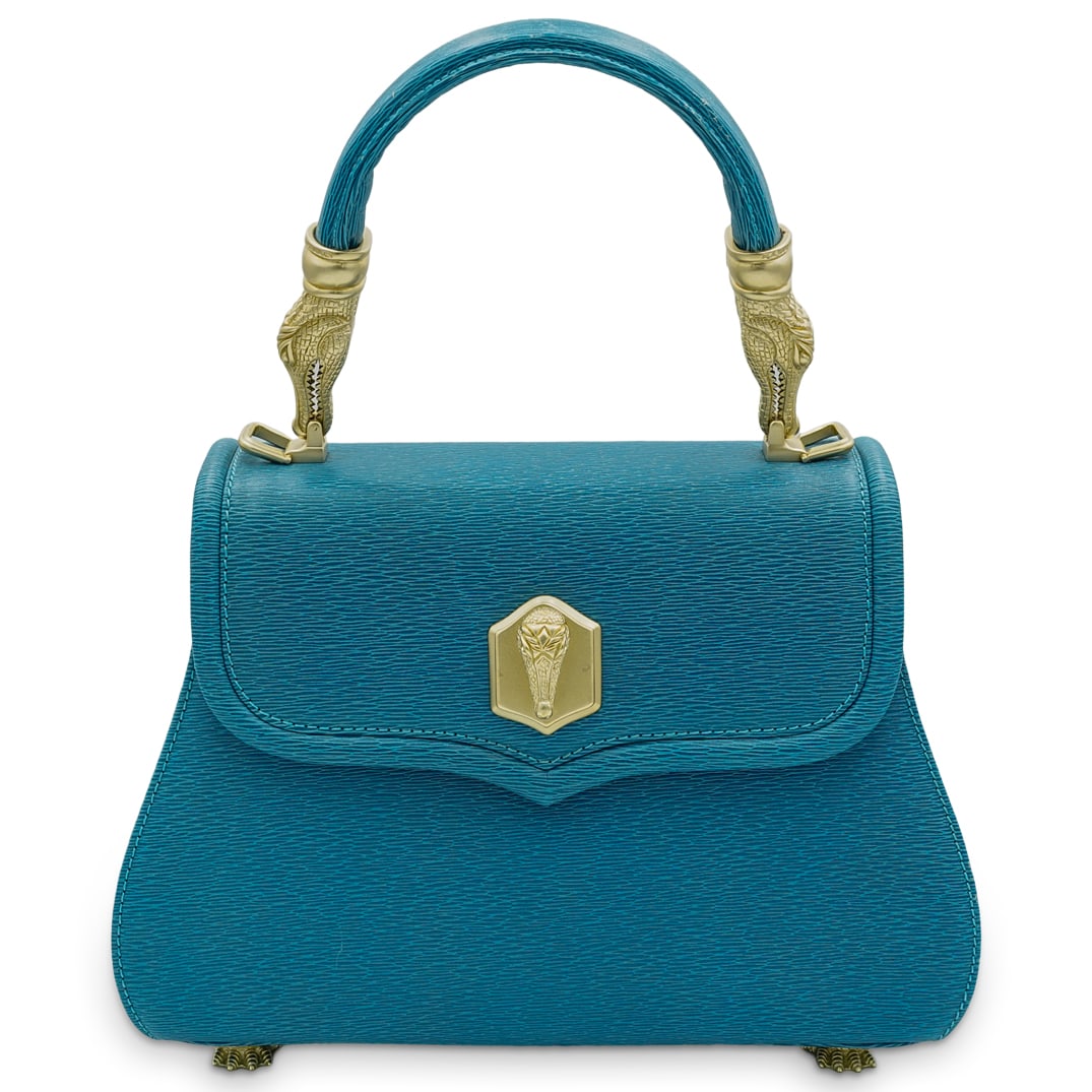 Kieselstein-Cord Blue Leather Trophy Alligator Bag (1 of 9)