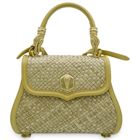 Kieselstein-Cord Woven Leather Trophy Alligator Bag