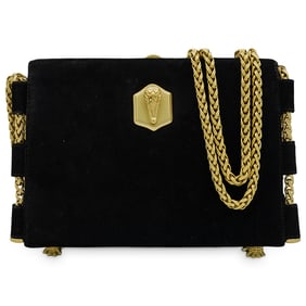 Kieselstein-Cord Suede Alligator Shoulder Bag