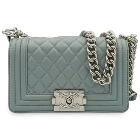 Chanel Grey Lambskin Boy Flap Bag