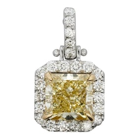 Platinum Fancy Yellow Diamond Pendant
