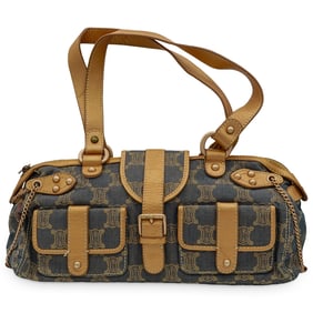 Vintage Celine Macadam Denim Handbag