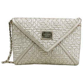 Vintage Gianni Versace Silver Leather Clutch