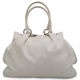 Salvatore Ferragamo White Leather Shoulder Bag