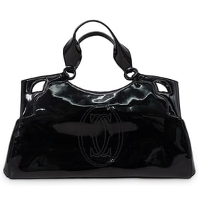 Cartier Black Patent Leather Marcello Bag