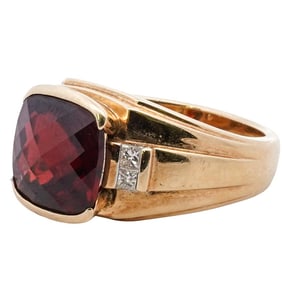 18k Gold, Ruby, and Diamond Ring