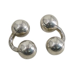 Pair Hermes Sterling Silver Cufflinks