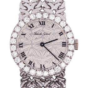 Bueche Girod 18k White Gold & Diamond Watch