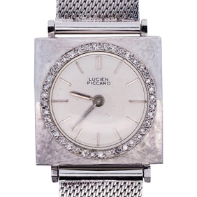 1960s Lucien Piccard 14k and Diamond Gold Watch