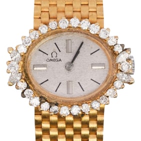 1970s Omega 18k Gold and Diamond Watch