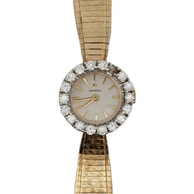 Omega 14k Gold & Diamond Ladies Watch