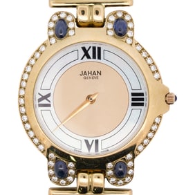 Jahan 18k Gold Diamond & Sapphire Watch