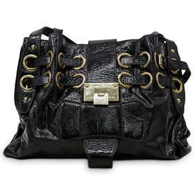 Jimmy Choo 'Riki' Black Patent Leather Bag