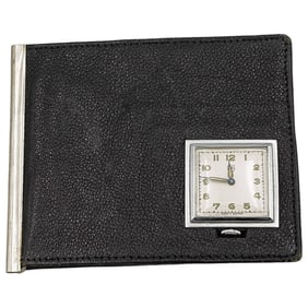 Vintage Leather Her2 Clock Card Holder