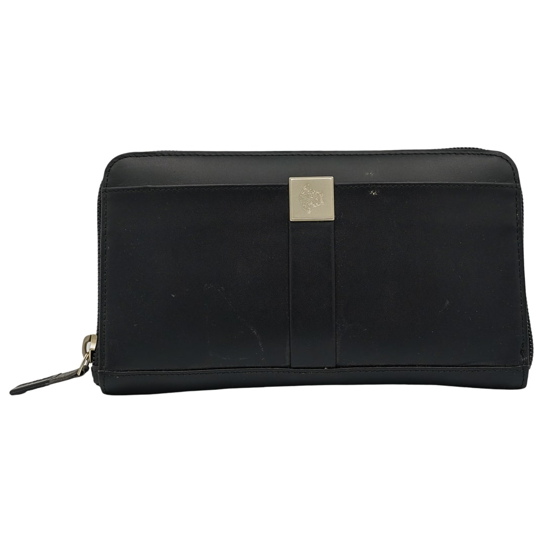 Versace Zip Black Leather Wallet (1 of 6)
